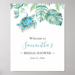 Tropisch Zee Schildpad Vrijgezellenfeest Sign Poster