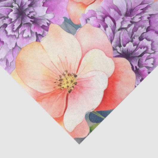 Tropisch Zee Schildpad & Waterverf Bloemen Tissuepapier (Detail)