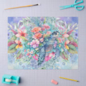 Tropisch Zee Schildpad & Waterverf Bloemen Tissuepapier (Craft)