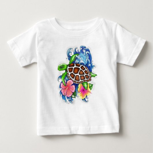 Tropisch Zee Schildpadden Peuter T-shirt (Voorkant)