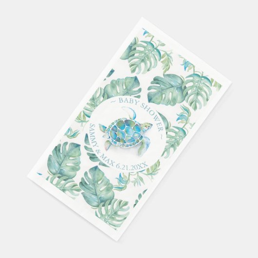 Tropisch Zee schildpadden servetten (Hoek)