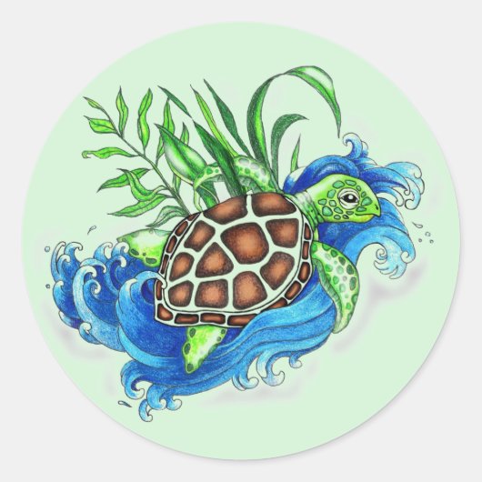 Tropisch Zee Schildpadden Sticker (Voorkant)