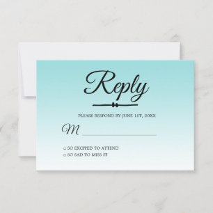 Tropisch Zee Shell Blue Ombre Sweet 16 RSVP Kaart