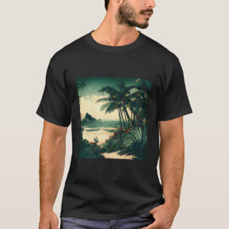 Tropisch Zee Strand Palm Ocean Wave Natuur T-shirt