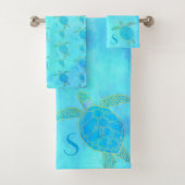 Tropisch Zee Turquoise Waterverf B Bad Handdoek (Insitu)