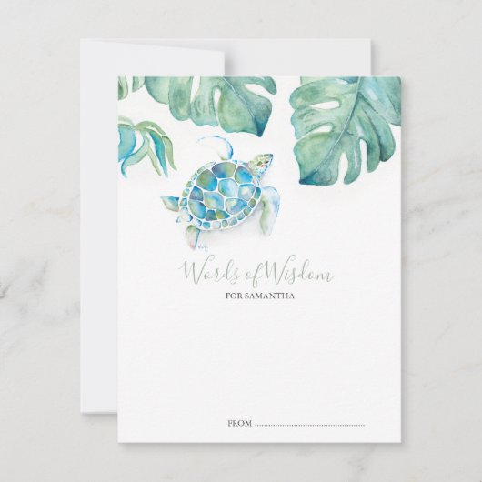 Tropisch Zee Turtle Baby shower Advies Kaarten (Voorkant)