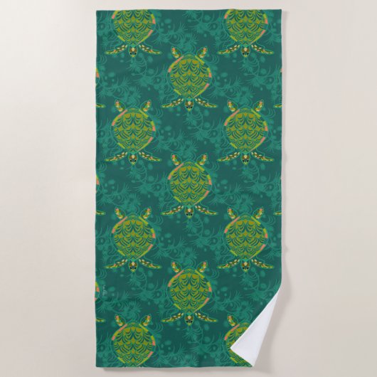Tropisch Zee Turtle Beach handdoek (Voorkant)