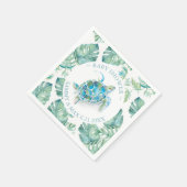 Tropisch Zee Turtle Waterverf Baby shower Servet (Hoek)