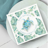 Tropisch Zee Turtle Waterverf Baby shower Servet