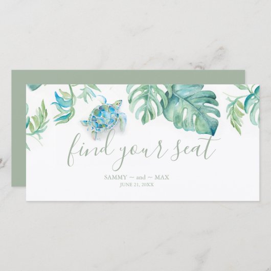 Tropisch Zee Turtle Weddenschap Vondst je zitje (Voorkant / Achterkant)