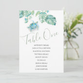 Tropisch Zee Turtle Wedding Seding Chart Kaart (Staand voorkant)
