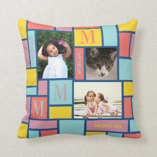 Tropisch Zee van kleurenblok Moderne afbeelding 3  Kussen