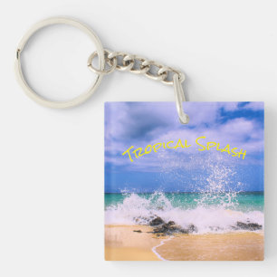 Tropisch Zee Wave Splash Sleutelhanger