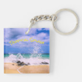 Tropisch Zee Wave Splash Sleutelhanger (Achterkant)