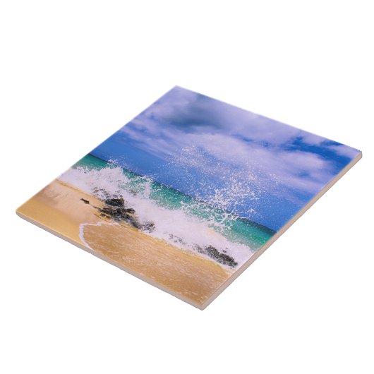 Tropisch Zee Wave Splash Tegeltje (Zijkant)