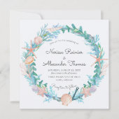 Tropisch Zee Wreater | Waterverf Beach Weddenschap Kaart (Voorkant)