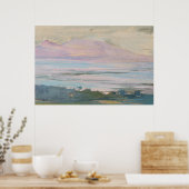 Tropisch zeegezicht in pastel kunst poster (Keuken)