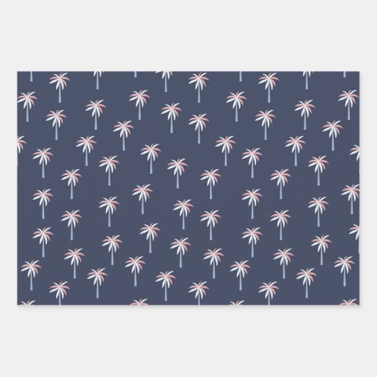 Tropisch zeemacht, blush roze verpakt papier inpakpapier vel (Voorkant)