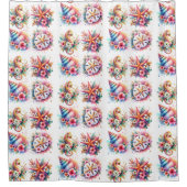 Tropisch zeepaardje, zeesterren, zeeschelp kust douchegordijn (Voorkant)