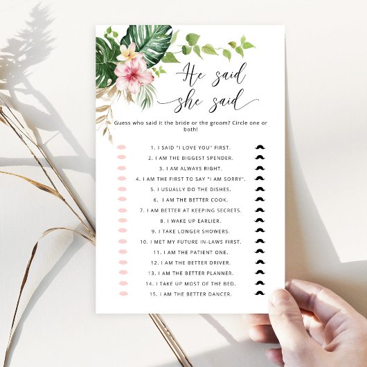 Tropisch zei dat ze vrijgezellenfeest spel zei