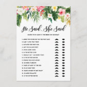 Tropisch zei hij dat ze Bride of Groom Game Kaart (Voorkant)