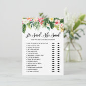 Tropisch zei hij dat ze Bride of Groom Game Kaart  (Staand voorkant)