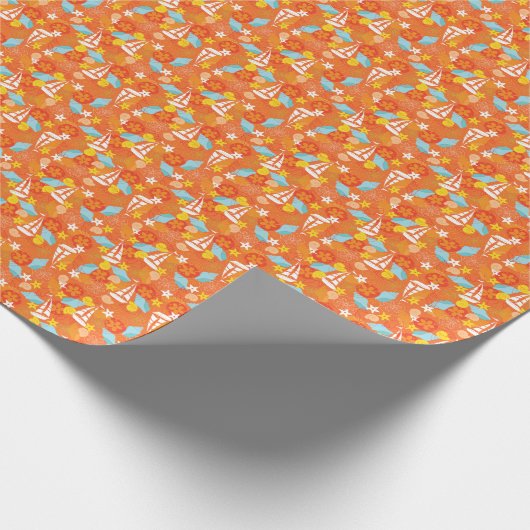 Tropisch zeilpatroon cadeaupapier (Hoek)