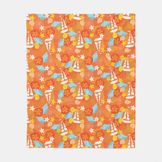 Tropisch zeilpatroon fleece deken (Voorkant)