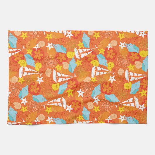 Tropisch zeilpatroon theedoek (Horizontaal)