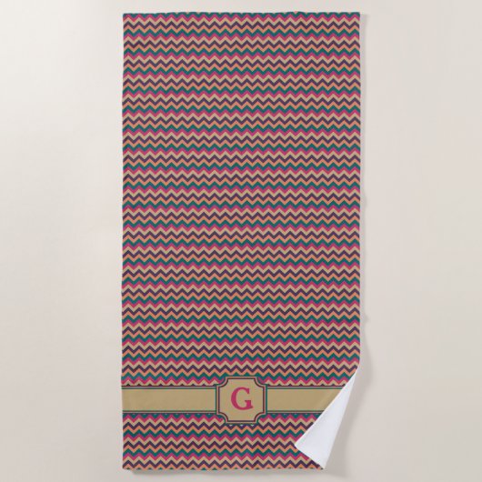 Tropisch Zigzag Beach Towel Strandlaken (Voorkant)