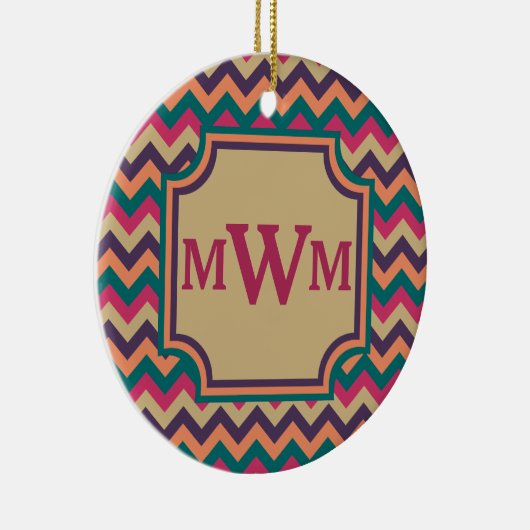 Tropisch zigzag-Ornament Keramisch Ornament (Rechts)