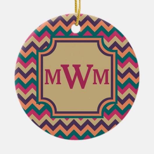 Tropisch zigzag-Ornament Keramisch Ornament (Voorkant)