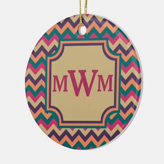 Tropisch zigzag-Ornament Keramisch Ornament (Links)