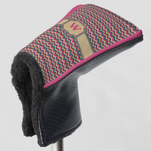 Tropisch Zigzag Putter Hoesje Golfheadcover (3/4 voorkant)