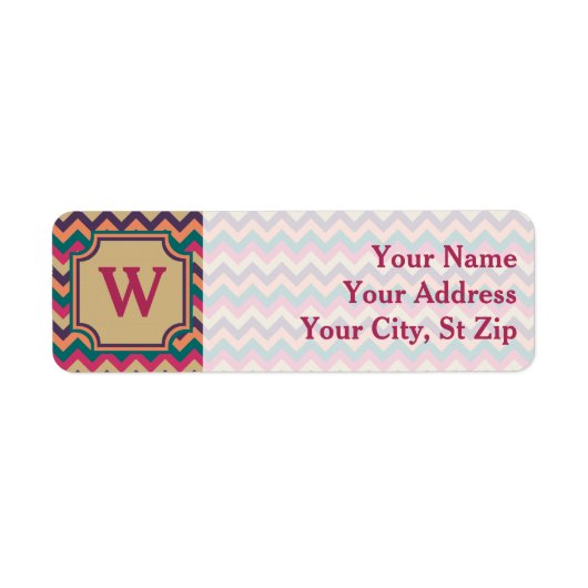 Tropisch Zigzag Return Address Label (Voorkant)