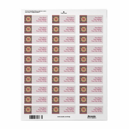 Tropisch Zigzag Return Address Label (Full Sheet)
