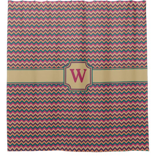 Tropisch Zigzag Shower Curtain Douchegordijn (Voorkant)