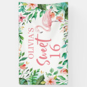 Tropisch zoet 16 Aloha Luau Birthday Banner (Verticaal)
