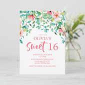 Tropisch zoet 16 Aloha Luau Birthday Invitation Kaart (Staand voorkant)