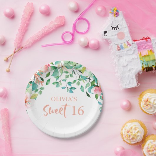 Tropisch zoet 16 Aloha Luau Birthday Papieren Bordje (Feest)