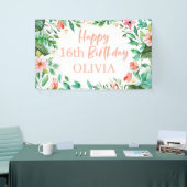 Tropisch zoet 16 Aloha Luau Birthday Spandoek (Beurs)