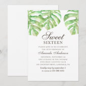 Tropisch zoet 16. Groen monstera 16e verjaardag Kaart (Voorkant / Achterkant)