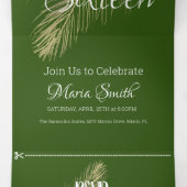 Tropisch Zoet 16 Vloeibaar Marmer | Folie palmboom Drieluik Uitnodiging (Binnenkant midden)