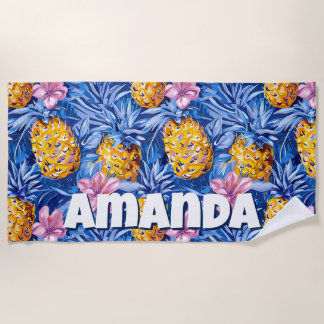 Tropisch Zomer Ananas Bloemmotief Strandlaken