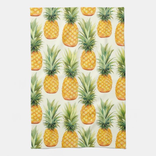 Tropisch zomer ananas patroon theedoek (Verticaal)