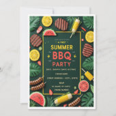 Tropisch Zomer BBQ Feest Uitnodiging (Voorkant)