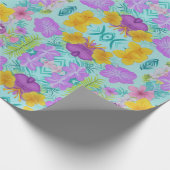 Tropisch Zomer Bloemmotief - Helder Hibiscus Cadeaupapier (Hoek)