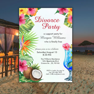 Tropisch zomer diner- en cocktailfeest voor echtsc kaart