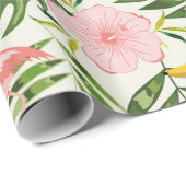 Tropisch Zomer Flamingo Inpakpapier (Rol Hoek)