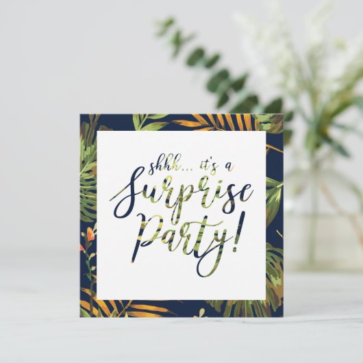 Tropisch Zomer Surprise Feest Huwelijksverjaardag Kaart (Staand voorkant)